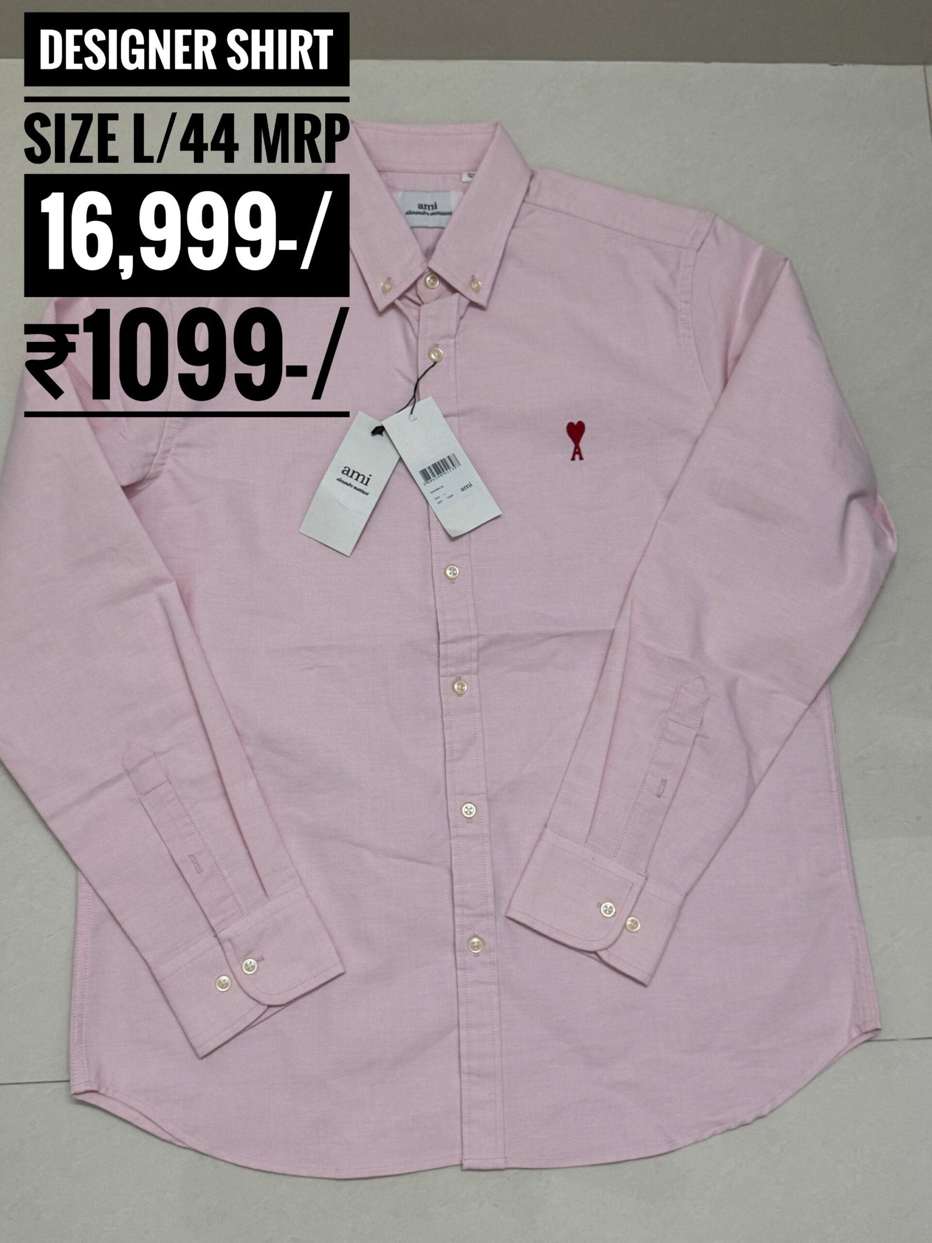 Authentic Ami Paris
Size L/44
Mrp 16,999-/
₹1099-/